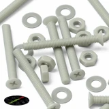 50x viti metriche svasate in nylon vetrorinforzato M4 x 30 mm dadi/rondelle