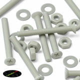 50x Glass Filled Nylon Countersunk Machine Screws M4 x 30 mm, Nuts & Washers