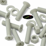 50x viti metriche svasate in nylon vetrorinforzato M5 x 20 mm dadi/rondelle