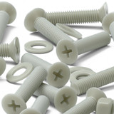 50x viti metriche svasate in nylon vetrorinforzato M5 x 20 mm dadi/rondelle