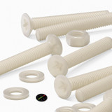 50x Natural Nylon Countersunk Machine Screws M4 x 30 mm, Nuts & Washers