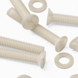 50x viti metriche svasate in nylon naturale M4 x 30 mm, dadi/rondelle