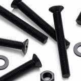 50x viti metriche svasate a croce in nylon nero M5 x 40 mm, dadi/rondelle