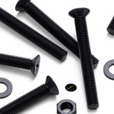 50x viti metriche svasate a croce in nylon nero M5 x 40 mm, dadi/rondelle
