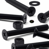 50x viti metriche svasate a croce in nylon nero M5 x 40 mm, dadi/rondelle