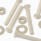 50x Natural Nylon Countersunk Machine Screws M2 x 16 mm, Nuts & Washers