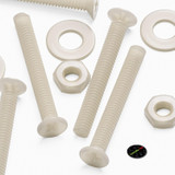 50x Natural Nylon Countersunk Machine Screws M2 x 16 mm, Nuts & Washers