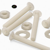 50x viti metriche svasate in nylon naturale M2 x 16 mm, dadi/rondelle