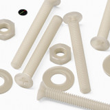 50x Natural Nylon Countersunk Machine Screws M2 x 16 mm, Nuts & Washers