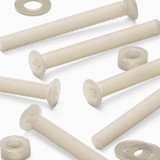 50x viti metriche svasate in nylon naturale M3 x 25 mm, dadi/rondelle