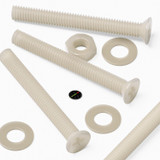 50x Natural Nylon Countersunk Machine Screws M3 x 25 mm, Nuts & Washers