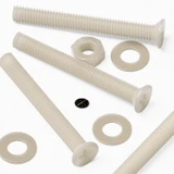 50x Natural Nylon Countersunk Machine Screws M3 x 25 mm, Nuts & Washers