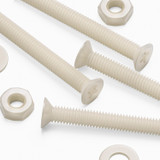 50x Natural Nylon Countersunk Machine Screws M3 x 25 mm, Nuts & Washers