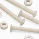 50x Natural Nylon Countersunk Machine Screws M3 x 25 mm, Nuts & Washers