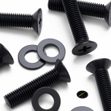 50x Black Nylon Countersunk Cross Machine Screws M5 x 20 mm, Nuts & Washers