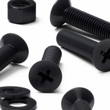 50x Black Nylon Countersunk Cross Machine Screws M5 x 20 mm, Nuts & Washers