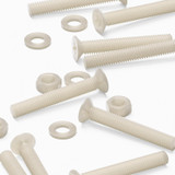 50x viti metriche svasate in nylon naturale M6 x 40 mm, dadi/rondelle