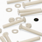 50x Natural Nylon Countersunk Machine Screws M6 x 40 mm, Nuts & Washers