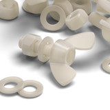 50x viti a farfalla in nylon naturale M5 x 15 mm, dadi e rondelle