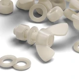 50x Natural Nylon Plastic Butterfly Wing Screws M5 x 15 mm, Nuts & Washers