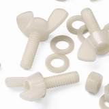 50x viti a farfalla in nylon naturale M5 x 15 mm, dadi e rondelle
