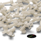 50x viti a farfalla in nylon naturale M5 x 15 mm, dadi e rondelle
