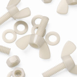 50x Natural Nylon Plastic Butterfly Wing Screws M5 x 15 mm, Nuts & Washers
