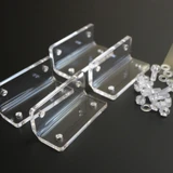 4x V2 5 mm Angled L Brackets, Clear Acrylic + 20x M5 Bolts