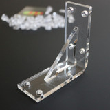4x V4 5 mm Reinforced L Brackets, Clear Acrylic + 40x M5 Bolts
