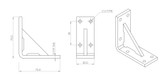 4x V4 staffe a L rinforzate, acrilico trasparente 5 mm + 40 bulloni M5