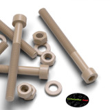 5x Natural PEEK Socket Head Screws & Bolts M6 x 65 mm, Nuts & Washers