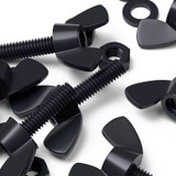 50x Black Nylon Plastic Butterfly Wing Screws M6 x 20 mm, Nuts & Washers