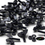 50x Black Nylon Plastic Butterfly Wing Screws M6 x 20 mm, Nuts & Washers
