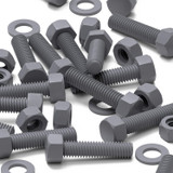 50x Grey PVC Hex Head Plastic Screws & Bolts M5 x 20 mm, Nuts & Washers