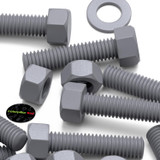 50x Grey PVC Hex Head Plastic Screws & Bolts M5 x 20 mm, Nuts & Washers