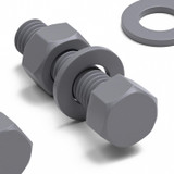 50x viti esagonali grigie in PVC M5 x 20 mm, dadi e rondelle
