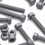 50x Grey PVC Hex Head Plastic Screws & Bolts M6 x 40 mm, Nuts & Washers