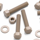 5x Natural PEEK Hex Head Plastic Screws & Bolts M12 x 65 mm, Nuts & Washers