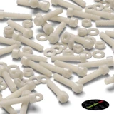 50x viti/bulloni TCEI in nylon naturale M4 x 20 mm, dadi & rondelle