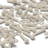 50x Natural Nylon Socket Head Screws & Bolts M4 x 20 mm, Nuts & Washers