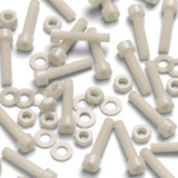 50x viti/bulloni TCEI in nylon naturale M4 x 20 mm, dadi & rondelle