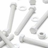 10x White PP Hex Head Plastic Screws & Bolts M10 x 100 mm, Nuts & Washers