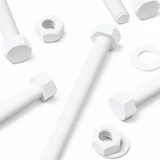 10x White PP Hex Head Plastic Screws & Bolts M10 x 100 mm, Nuts & Washers