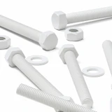 10x White PP Hex Head Plastic Screws & Bolts M10 x 100 mm, Nuts & Washers