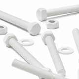 10x White PP Hex Head Plastic Screws & Bolts M10 x 100 mm, Nuts & Washers