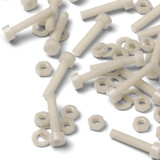 50x Natural Nylon Socket Head Screws & Bolts M3 x 20 mm, Nuts & Washers