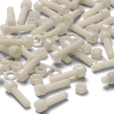 50x Natural Nylon Socket Head Machine Screws M5 x 20 mm, Nuts & Washers