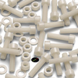 50x Natural Nylon Socket Head Machine Screws M5 x 20 mm, Nuts & Washers