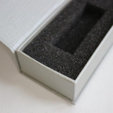 4x scatole regalo USB magnetiche grigio argento, chiavette USB, matrimonio