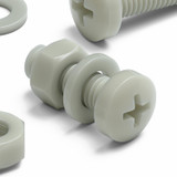 50x Glass Filled Nylon Pan Head Machine Screws M6 x 20 mm, Nuts & Washers